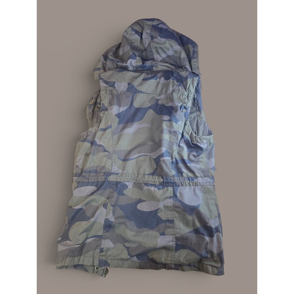 YMI Camo Military Field Vest Zip Off Hood Drawstring Waist M image 2